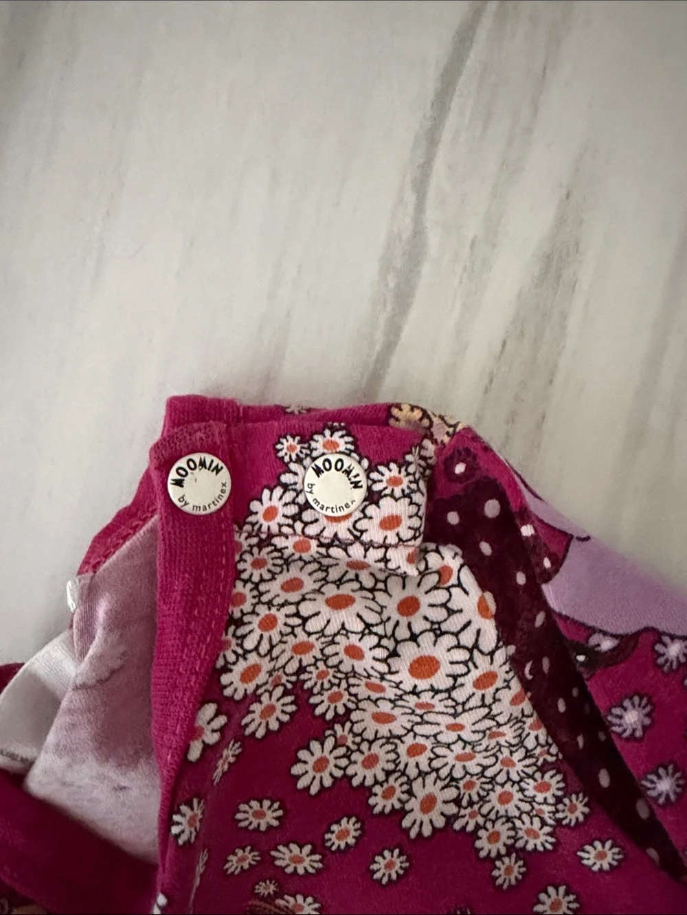 Moomin Characters Cotton Magenta Long-Sleeve Baby Bodysuit 3-6M/68cm